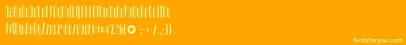 Fonte Urkelian – fontes amarelas em um fundo laranja