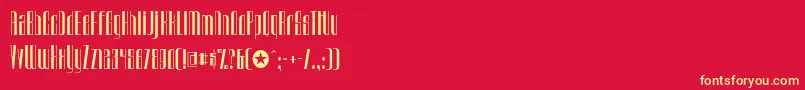 Czcionka Urkelian – żółte czcionki na czerwonym tle