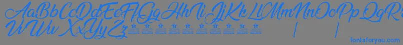 AnandaPersonalUse Font – Blue Fonts on Gray Background