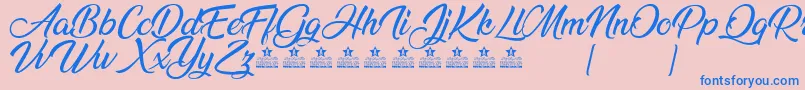 AnandaPersonalUse Font – Blue Fonts on Pink Background