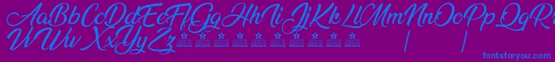 AnandaPersonalUse Font – Blue Fonts on Purple Background