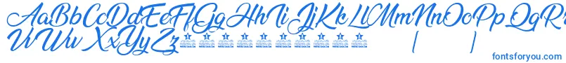 AnandaPersonalUse Font – Blue Fonts on White Background