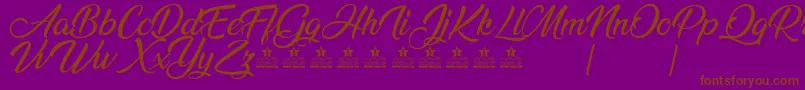 AnandaPersonalUse Font – Brown Fonts on Purple Background