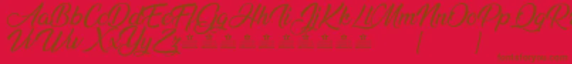 AnandaPersonalUse Font – Brown Fonts on Red Background