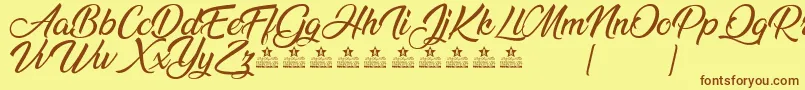 AnandaPersonalUse Font – Brown Fonts on Yellow Background