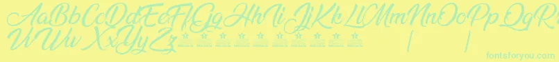 Police AnandaPersonalUse – polices vertes sur fond jaune