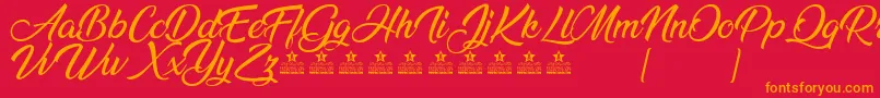 AnandaPersonalUse Font – Orange Fonts on Red Background