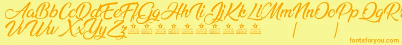 AnandaPersonalUse Font – Orange Fonts on Yellow Background