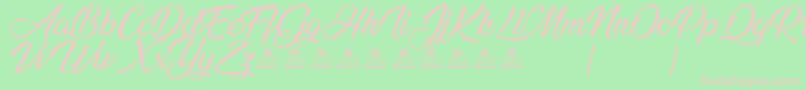 AnandaPersonalUse Font – Pink Fonts on Green Background