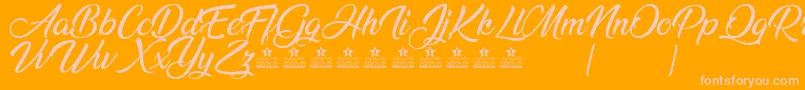AnandaPersonalUse Font – Pink Fonts on Orange Background