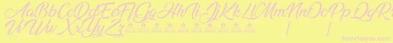 AnandaPersonalUse Font – Pink Fonts on Yellow Background