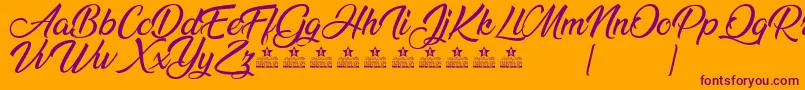 AnandaPersonalUse Font – Purple Fonts on Orange Background