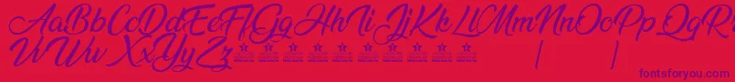 AnandaPersonalUse Font – Purple Fonts on Red Background