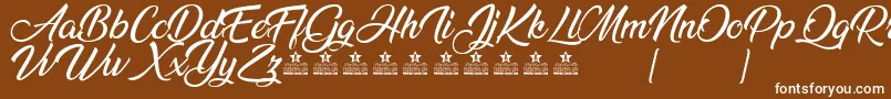 AnandaPersonalUse Font – White Fonts on Brown Background