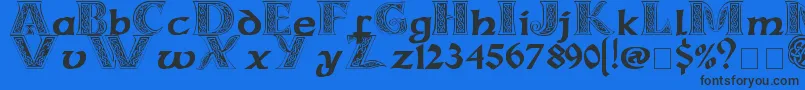 Celticmd Font – Black Fonts on Blue Background