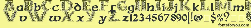 Celticmd Font – Black Fonts on Yellow Background