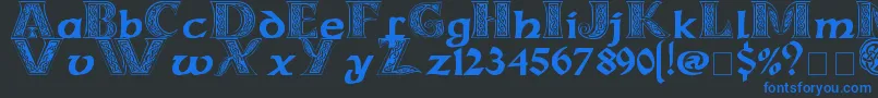 Celticmd Font – Blue Fonts on Black Background