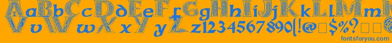 Celticmd Font – Blue Fonts on Orange Background