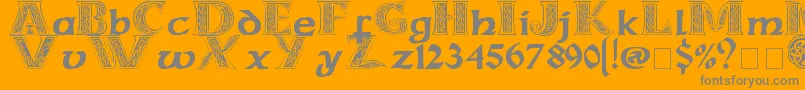 Celticmd-Schriftart – Graue Schriften auf orangefarbenem Hintergrund