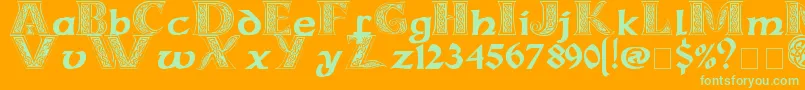 Celticmd Font – Green Fonts on Orange Background