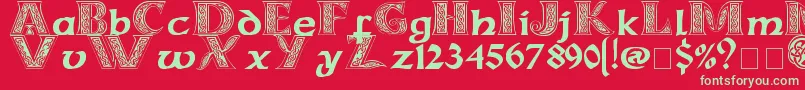 Celticmd Font – Green Fonts on Red Background