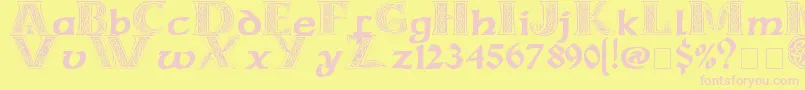 Celticmd Font – Pink Fonts on Yellow Background