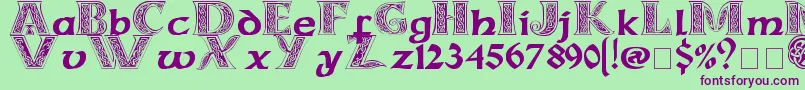 Celticmd Font – Purple Fonts on Green Background