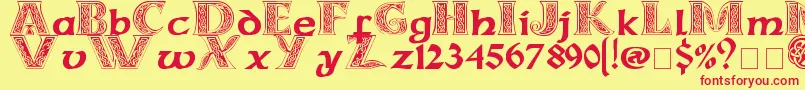 Celticmd Font – Red Fonts on Yellow Background