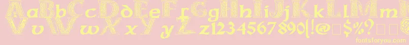 Celticmd Font – Yellow Fonts on Pink Background