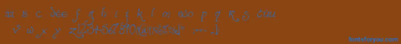 Шрифт Bilboregular – синие шрифты на коричневом фоне