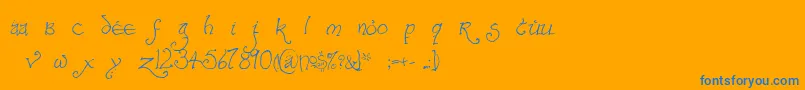 Bilboregular Font – Blue Fonts on Orange Background