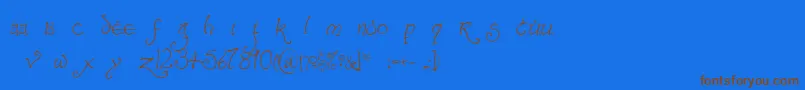 Bilboregular Font – Brown Fonts on Blue Background