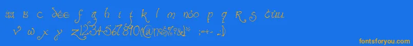Bilboregular Font – Orange Fonts on Blue Background