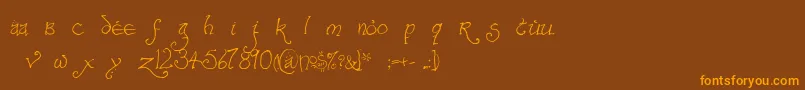 Bilboregular Font – Orange Fonts on Brown Background