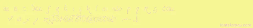 Bilboregular-Schriftart – Rosa Schriften auf gelbem Hintergrund