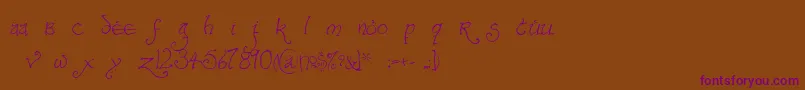 Bilboregular Font – Purple Fonts on Brown Background