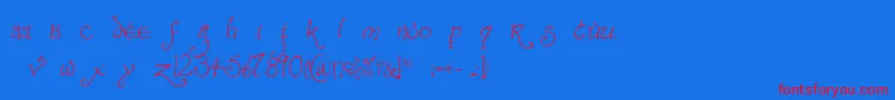 Bilboregular Font – Red Fonts on Blue Background