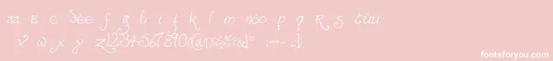 Bilboregular-fontti – valkoiset fontit vaaleanpunaisella taustalla