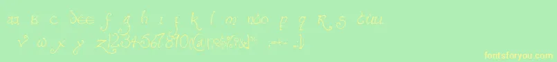 Bilboregular-fontti – keltaiset fontit vihreällä taustalla