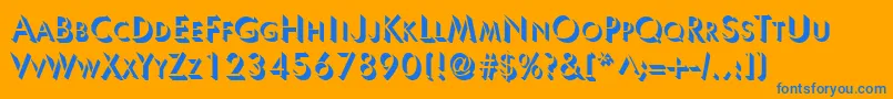 UltrashadowRegular-Schriftart – Blaue Schriften auf orangefarbenem Hintergrund