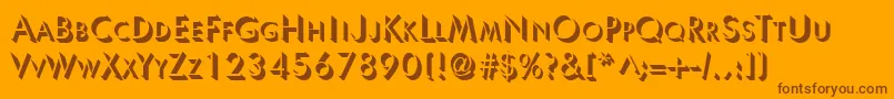 UltrashadowRegular-Schriftart – Braune Schriften auf orangefarbenem Hintergrund