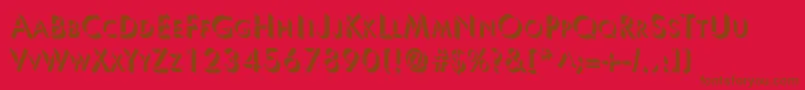 UltrashadowRegular Font – Brown Fonts on Red Background