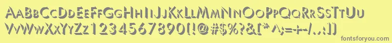 UltrashadowRegular Font – Gray Fonts on Yellow Background