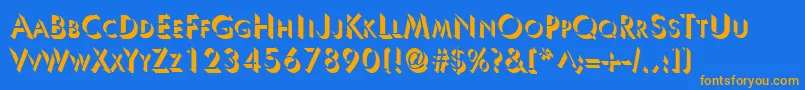 UltrashadowRegular Font – Orange Fonts on Blue Background