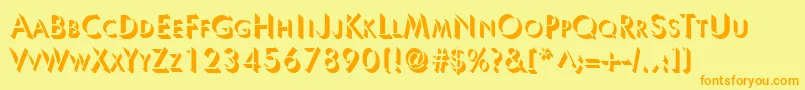 UltrashadowRegular Font – Orange Fonts on Yellow Background