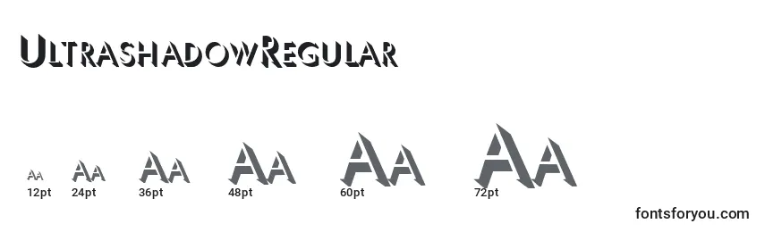Размеры шрифта UltrashadowRegular