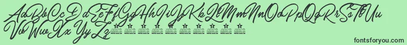 CarolinaMountainsPersonalUse-Schriftart – Schwarze Schriften auf grünem Hintergrund