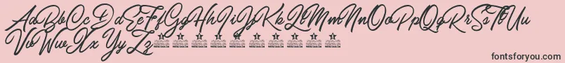 CarolinaMountainsPersonalUse-Schriftart – Schwarze Schriften auf rosa Hintergrund