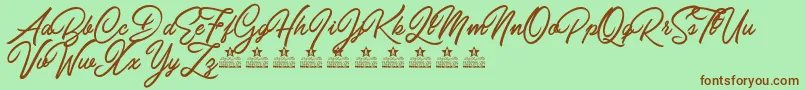 CarolinaMountainsPersonalUse Font – Brown Fonts on Green Background