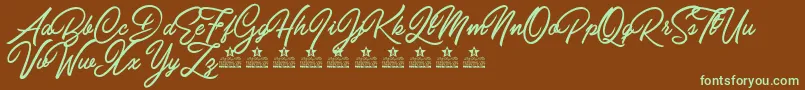 CarolinaMountainsPersonalUse Font – Green Fonts on Brown Background